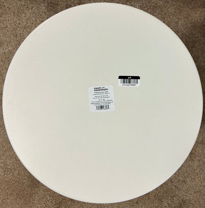 THRIFTY 70 - Steel Round Pedestal Accent Patio End Table - Cream - Open Box - BASE IS UNSTABLE/WOBBLY Not Recommended for Placing Beverages or Fragile Items On Top (See Pictures)- FINAL SALE- NO RETURNS - AS IS - FOR PICKUP ONLY