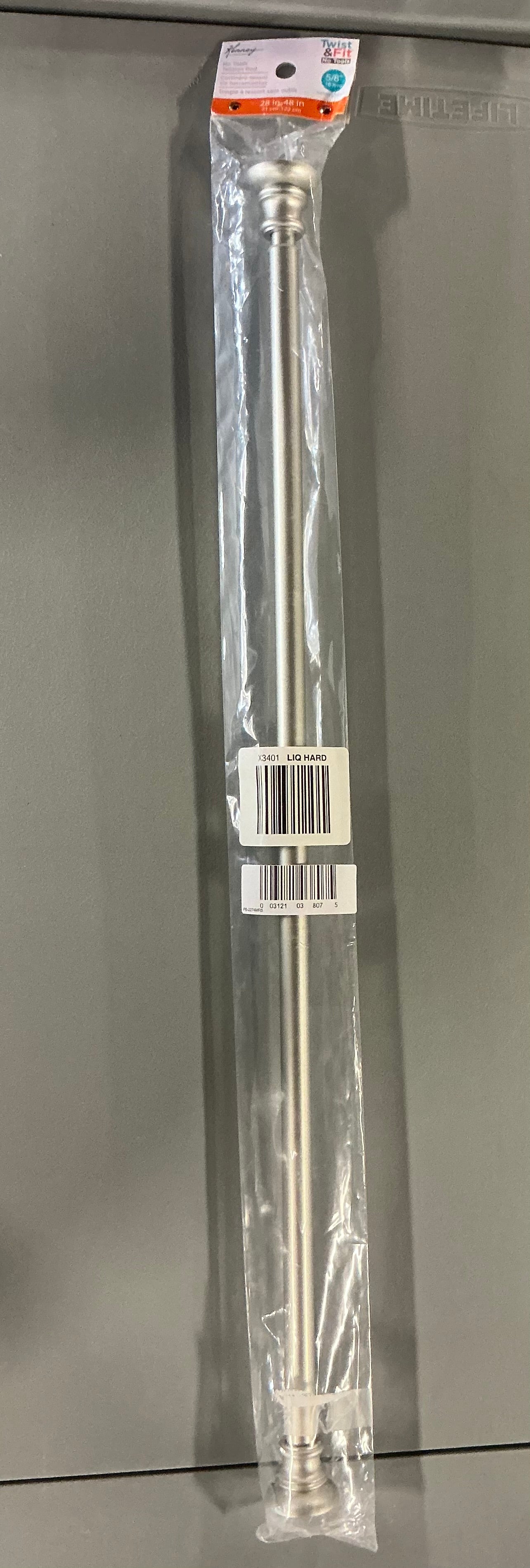 Kenney Twist & Fit 5/8 IN Tension Curtain Rod - Brushed Nickel - 28”X48”