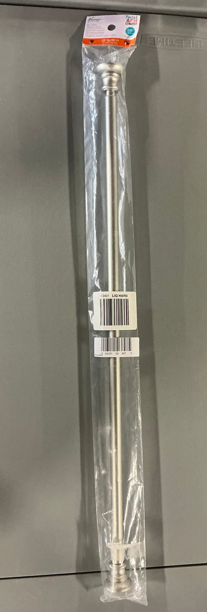 Kenney Twist & Fit 5/8 IN Tension Curtain Rod - Brushed Nickel - 28”X48”