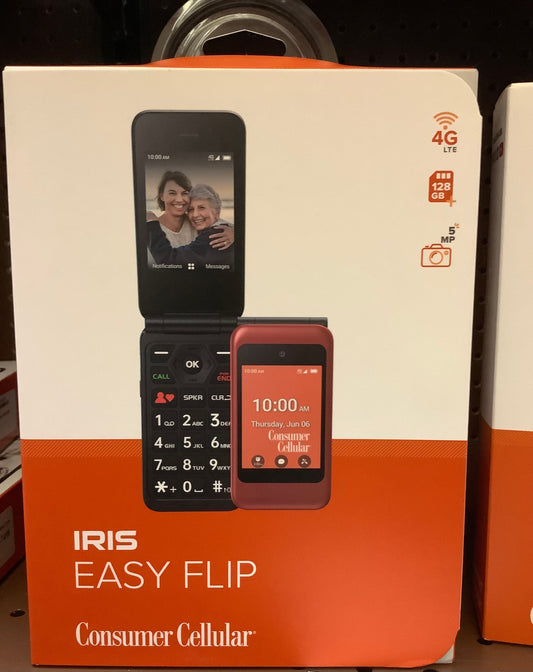 Consumer Cellular Iris Easy Flip (8GB) - Red