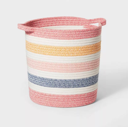 Extra Large Striped Coiled Rope Kids' Storage Bin - Minor Cosmetic Damage (see pictures) - FOR PICKUP ONLY