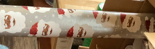 Gift Wrap 25sq ft-Black Santa