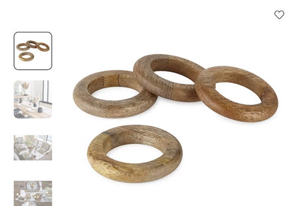 Linden Street 4-pc. Wood Napkin Rings