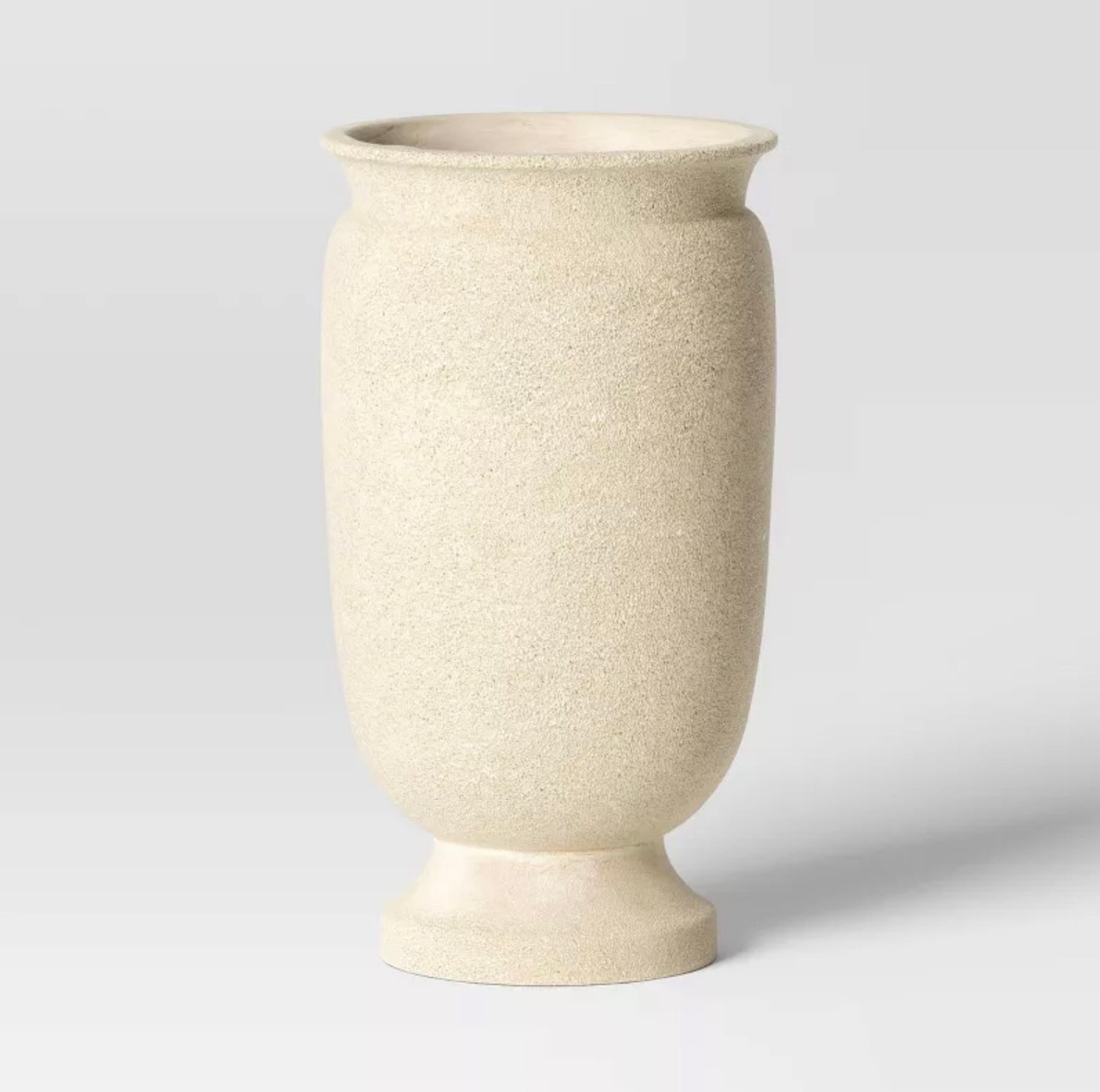 Large Plastic Outdoor Planter Pot - Cream - 12"x12" - Minor Cosmetic Damage - Some cracks on planter opening (see pictures) - FOR PICKUP ONLY