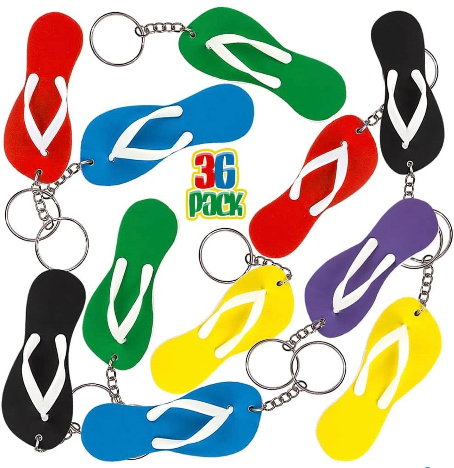 Flip Flop Keychains, Set of 36