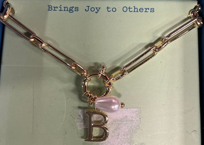 Gold Initial Necklace (AND) - Damaged Packaging (See Pictures)