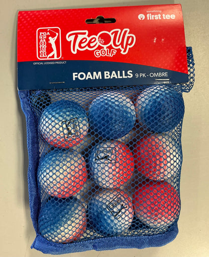 PGA Tour Tee Up Golf Practice Foam Balls - 9 pack - Ombré