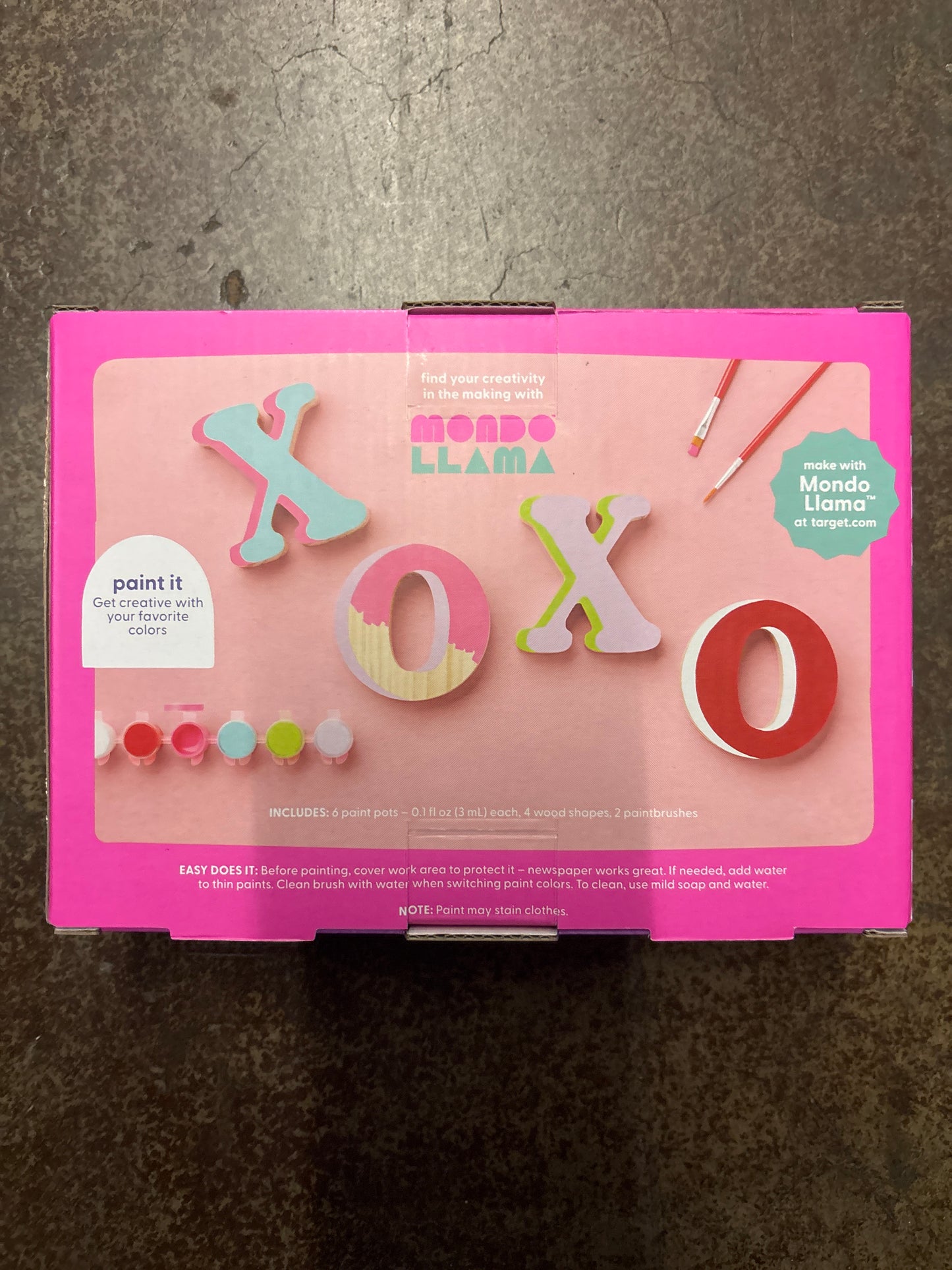 Paint Your Own Wood Letters Kit - XOXO - (with paint and brushes)