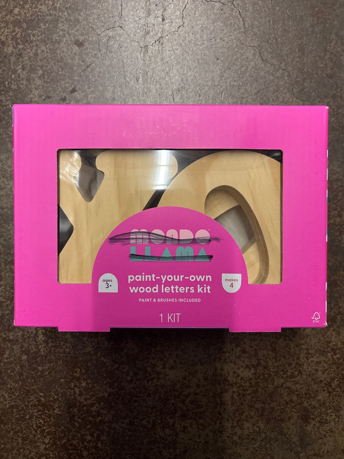 Paint Your Own Wood Letters Kit - XOXO - (with paint and brushes)