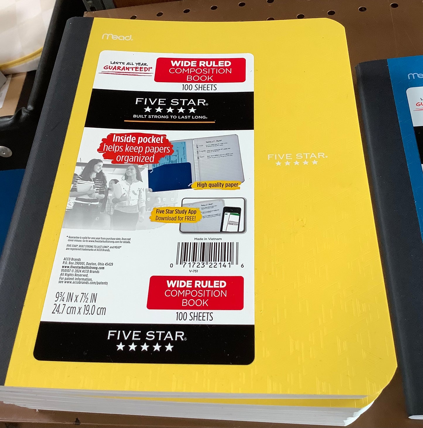 Five Star Comp Book with Pocket 100ct Wide Ruled