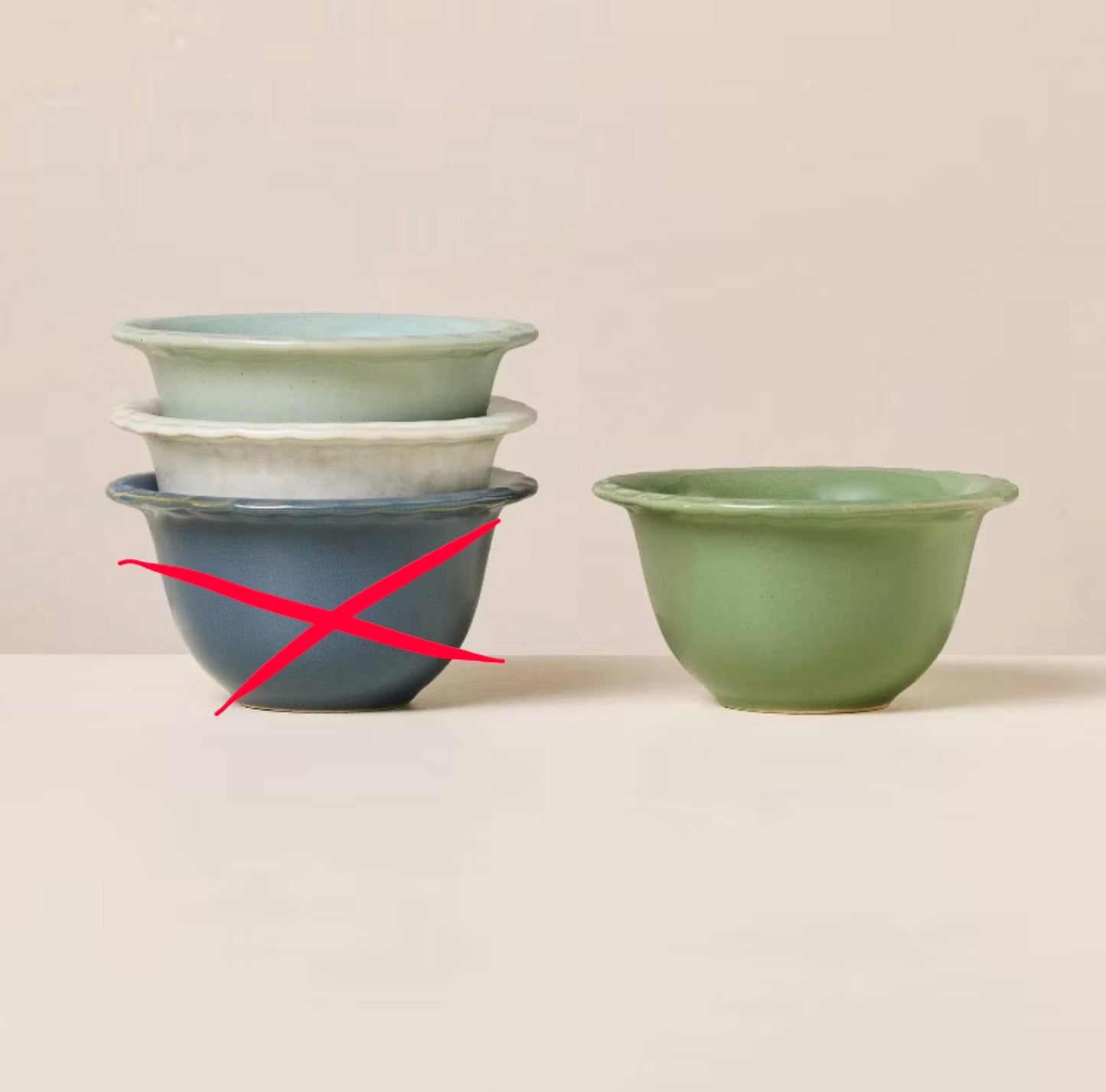 5 fl oz Pinched Edge Mini Bowls - Set of 3 (Missing One Blue Mini Bowl, see pictures ) - Hearth & Hand™ with Magnolia