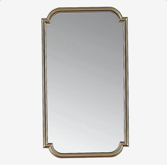 Golden wave wood wall mirror - Gold - Minor cosmetic damage