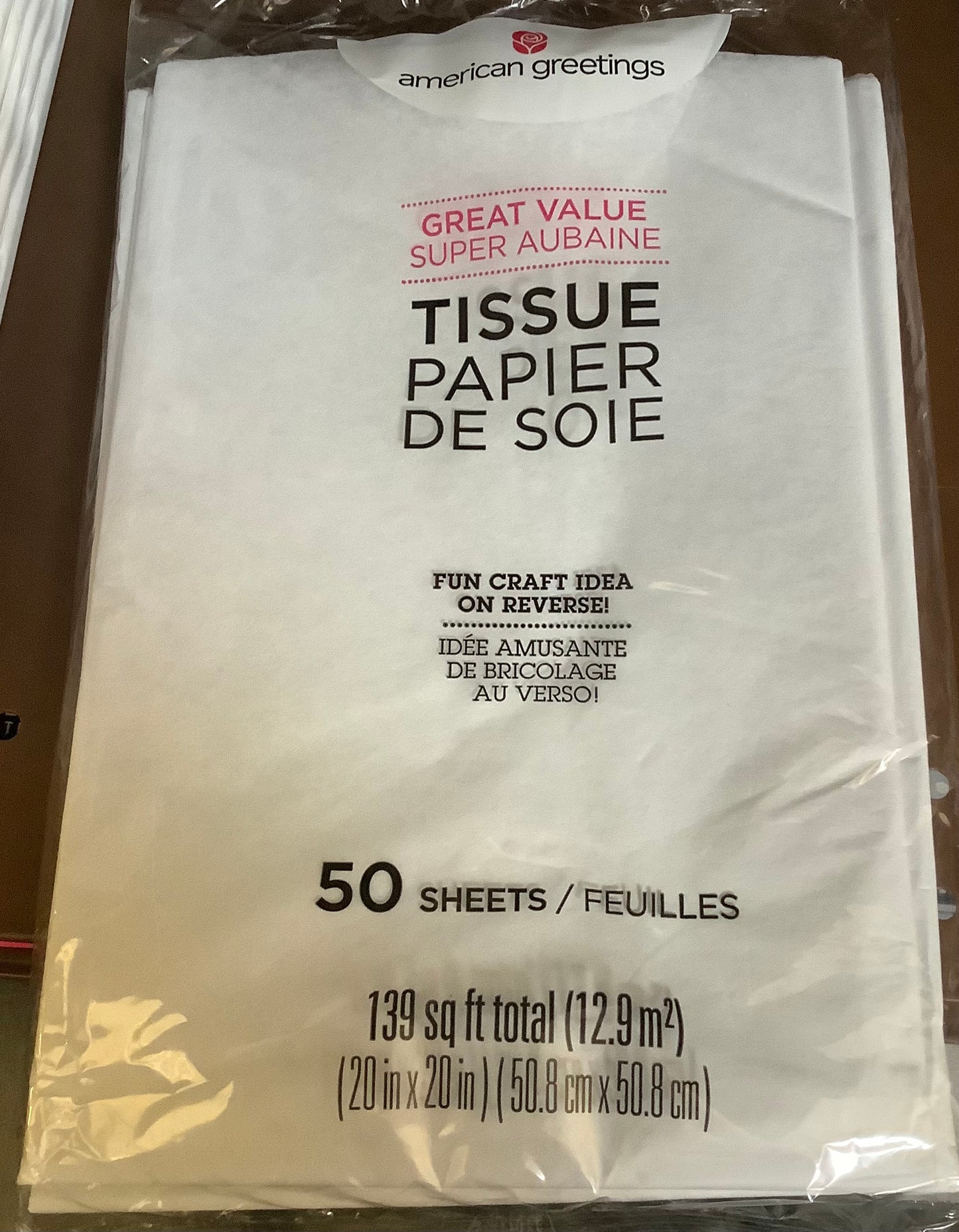 50ct 20"x20" Bulk Tissue Paper White