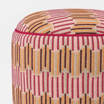 14"x20" Wavy Stripe Round Pouf Warm - Out of Package (see pictures)