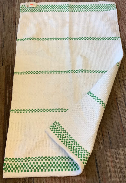 30"x50" Checkered Stripe Indoor/Outdoor Handmade Accent
Rug Cream/Green