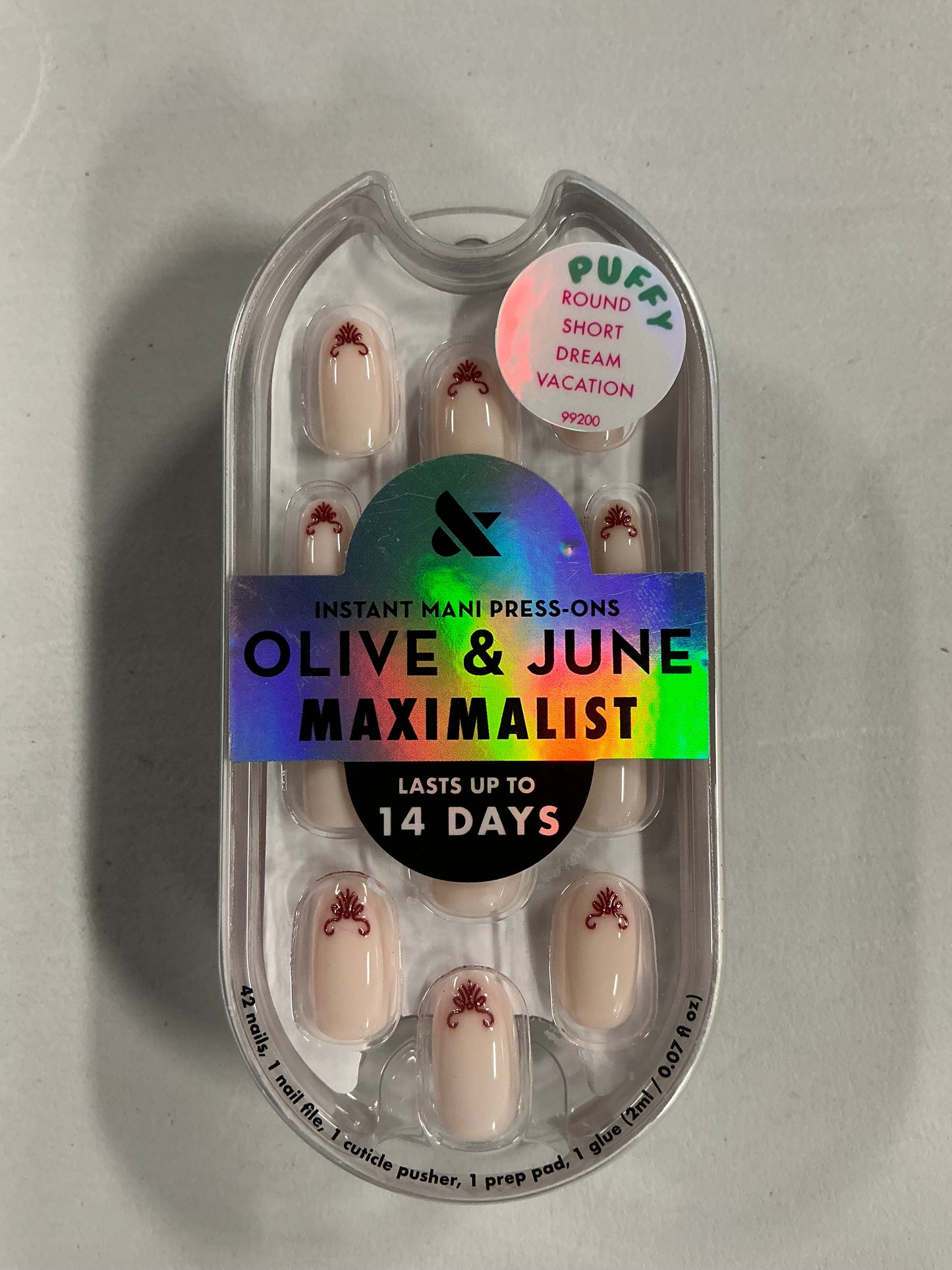 Olive & June Press-On Fake Nails - Maximalist - S Round - Dream Vacation - 42ct