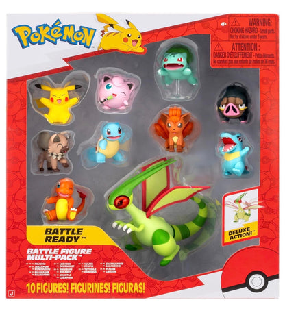 Pokémon Battle Figure 10 Pack - One 4.5-Inch Flygon Figure plus eight 2-Inch Battle Figures including Pikachu - AS IS - MISSING LECHONK