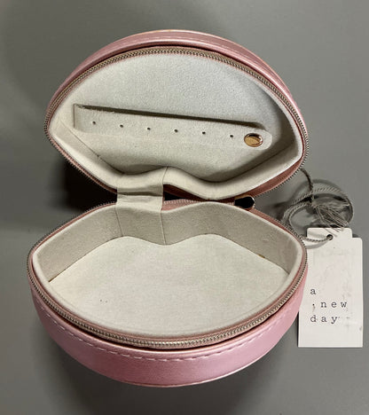 Pink Lips Metallic Jewelry Case
