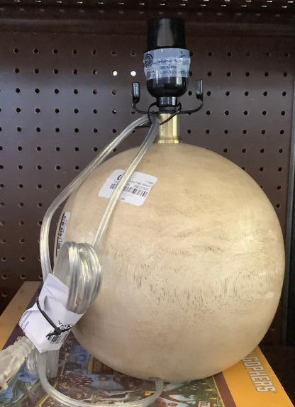 Round Faux Wood Lamp Base Brown