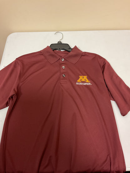 Adult Maroon Half Button Down “M Golden Gophers” Shirt