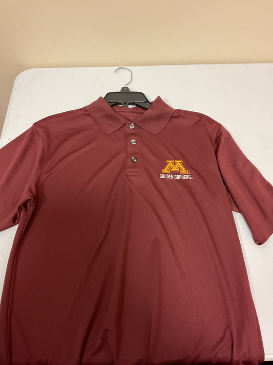 Adult Maroon Half Button Down “M Golden Gophers” Shirt