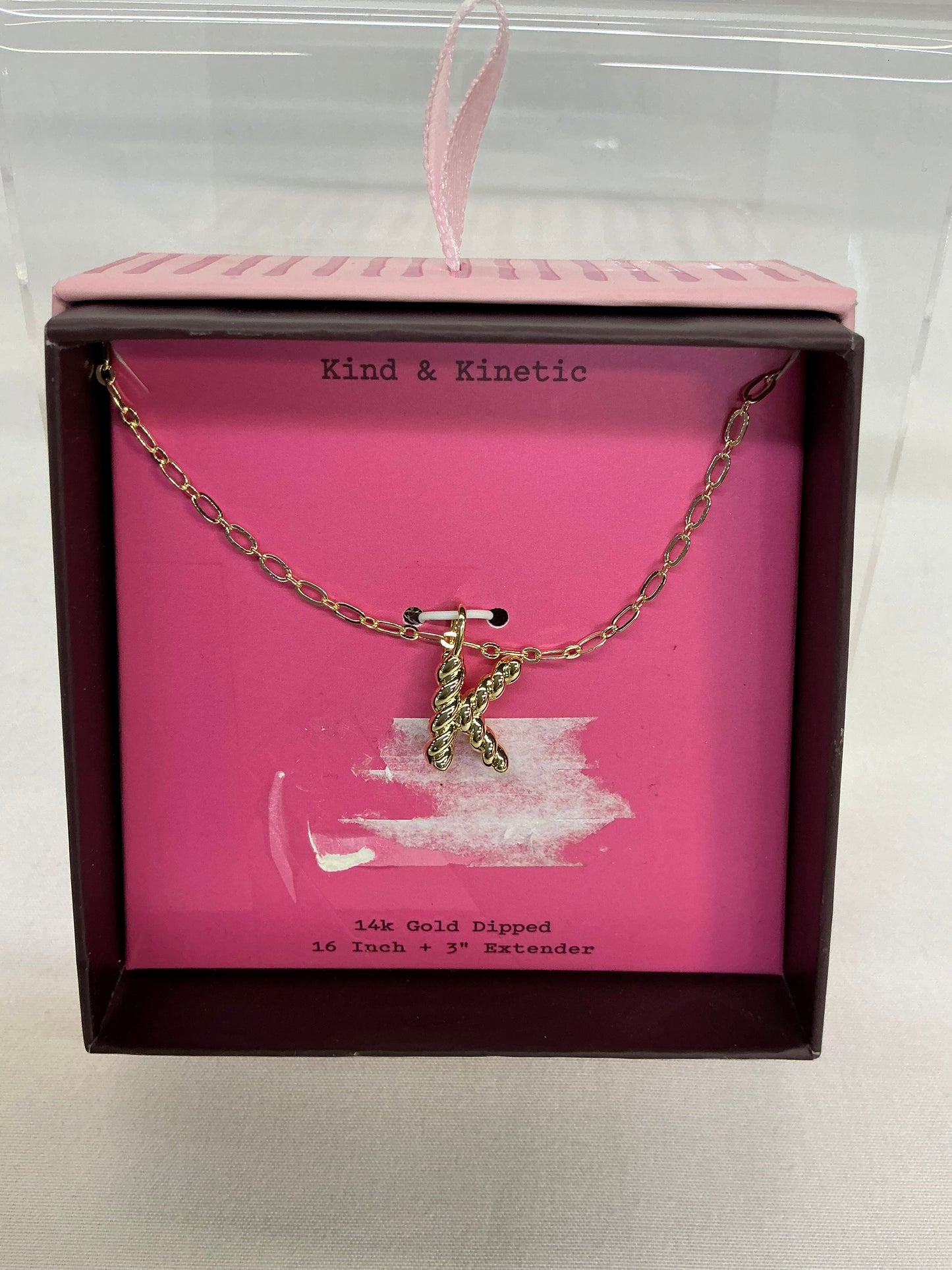 Gold Initial Necklace (AND) - Damaged Packaging (See Pictures)