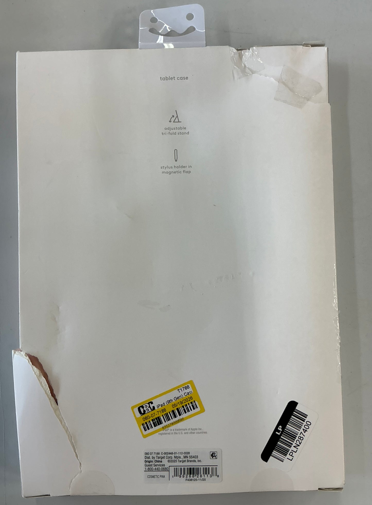 iPad (9th Gen) Case - Cosmetic Pink
 - DAMAGED BOX (see pictures)