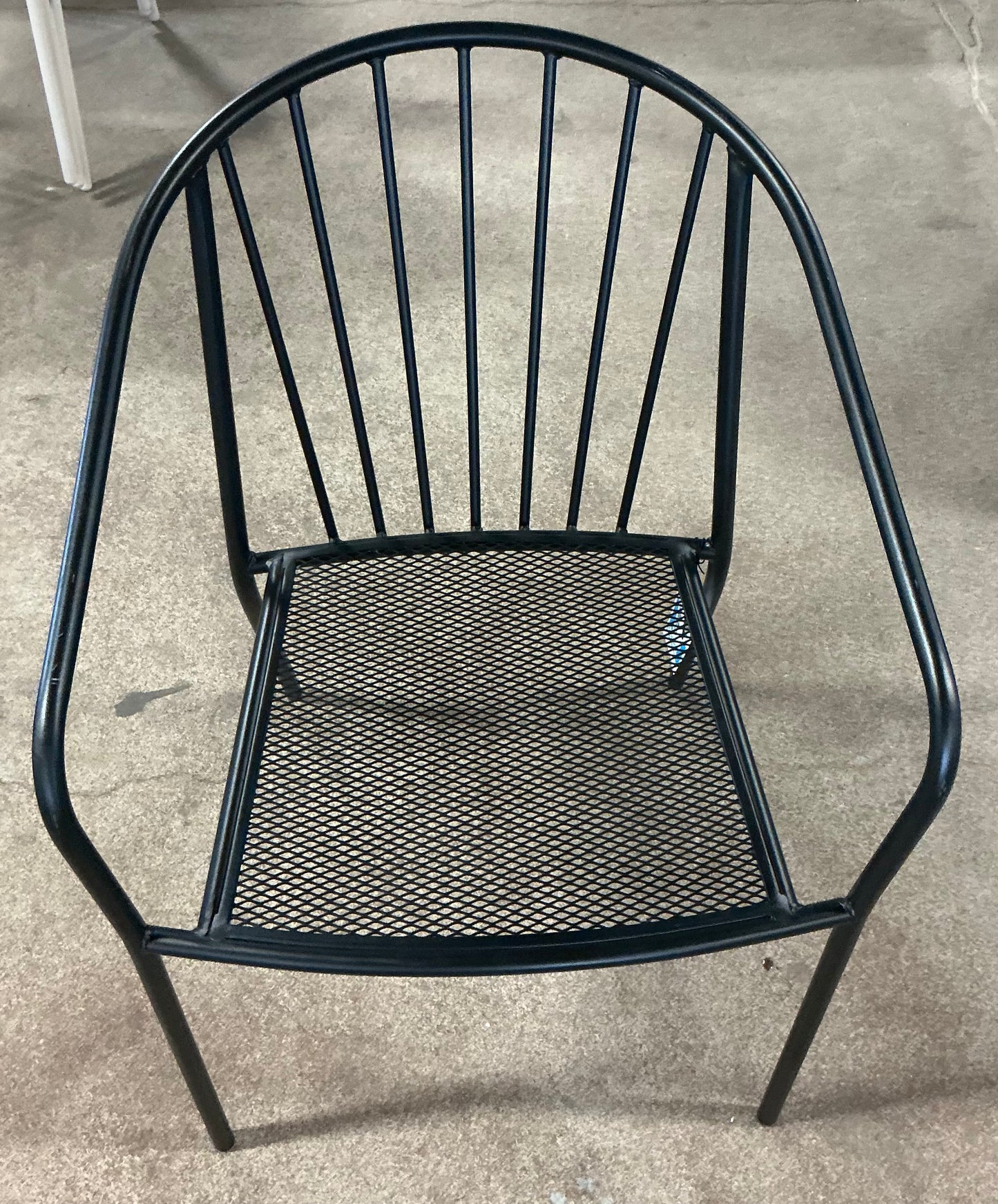 Wire Back Outdoor Patio Dining Stacking Chair - Black - Out of Box - FOR PICKUP ONLY