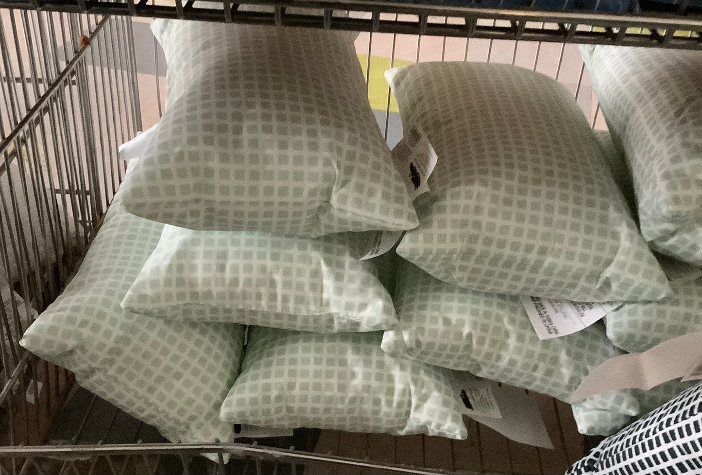 10"x17" Micro Grid Rectangular Outdoor Lumbar Pillow Mint Green