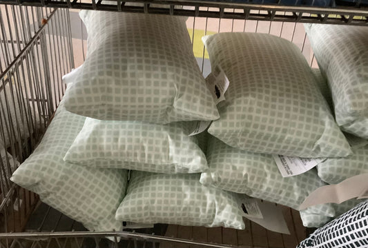 10"x17" Micro Grid Rectangular Outdoor Lumbar Pillow Mint Green