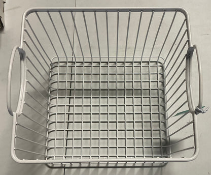 Medium Stackable Kids' Storage Wire Bin - WHITE