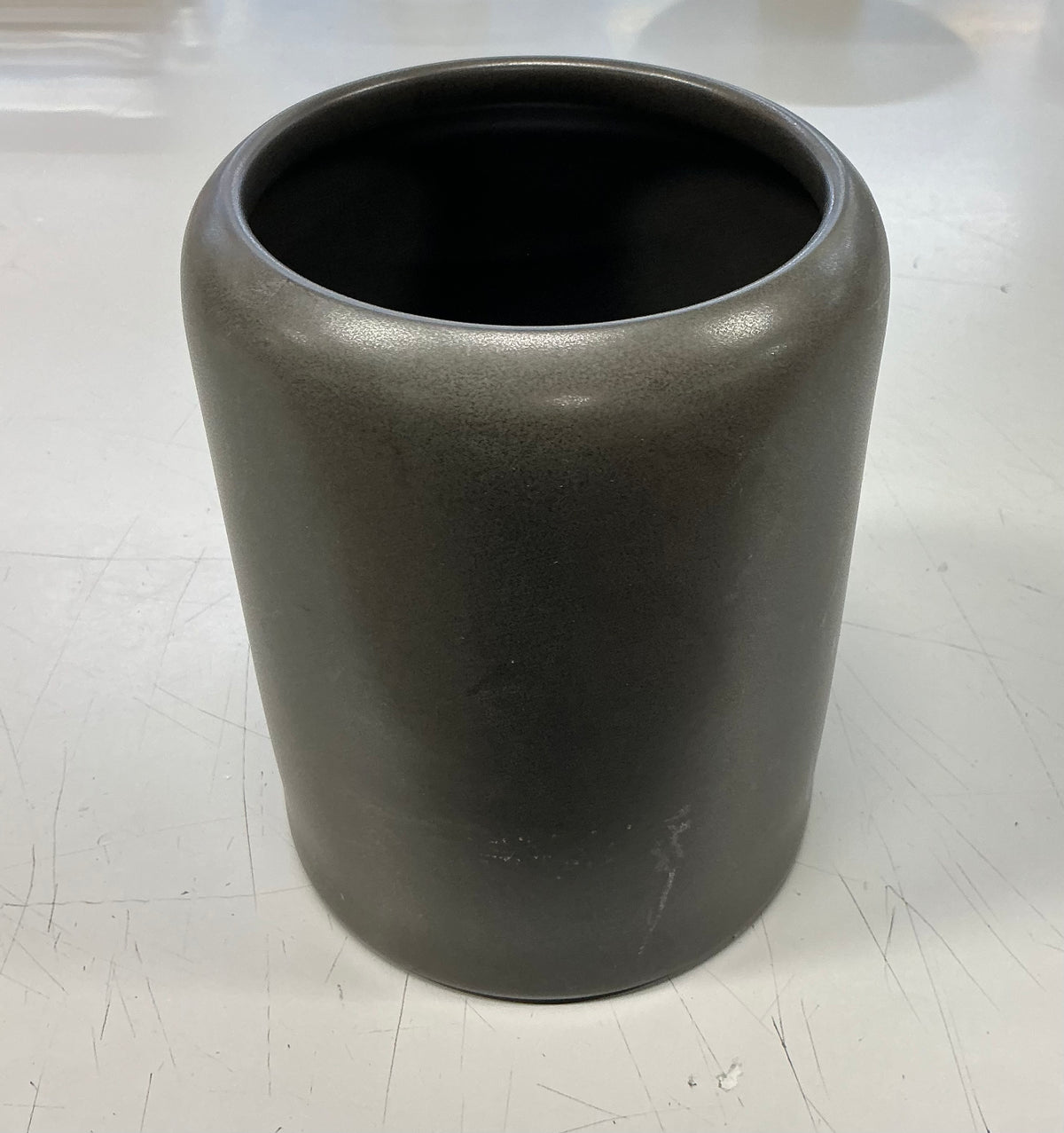Project 62 - 125oz Stoneware Tilley Food Storage Canister - NO LID - MINOR COSMETIC DAMAGE (see pictures ) - Charcoal Gray - THRESHOLD - FOR PICKUP ONLY
