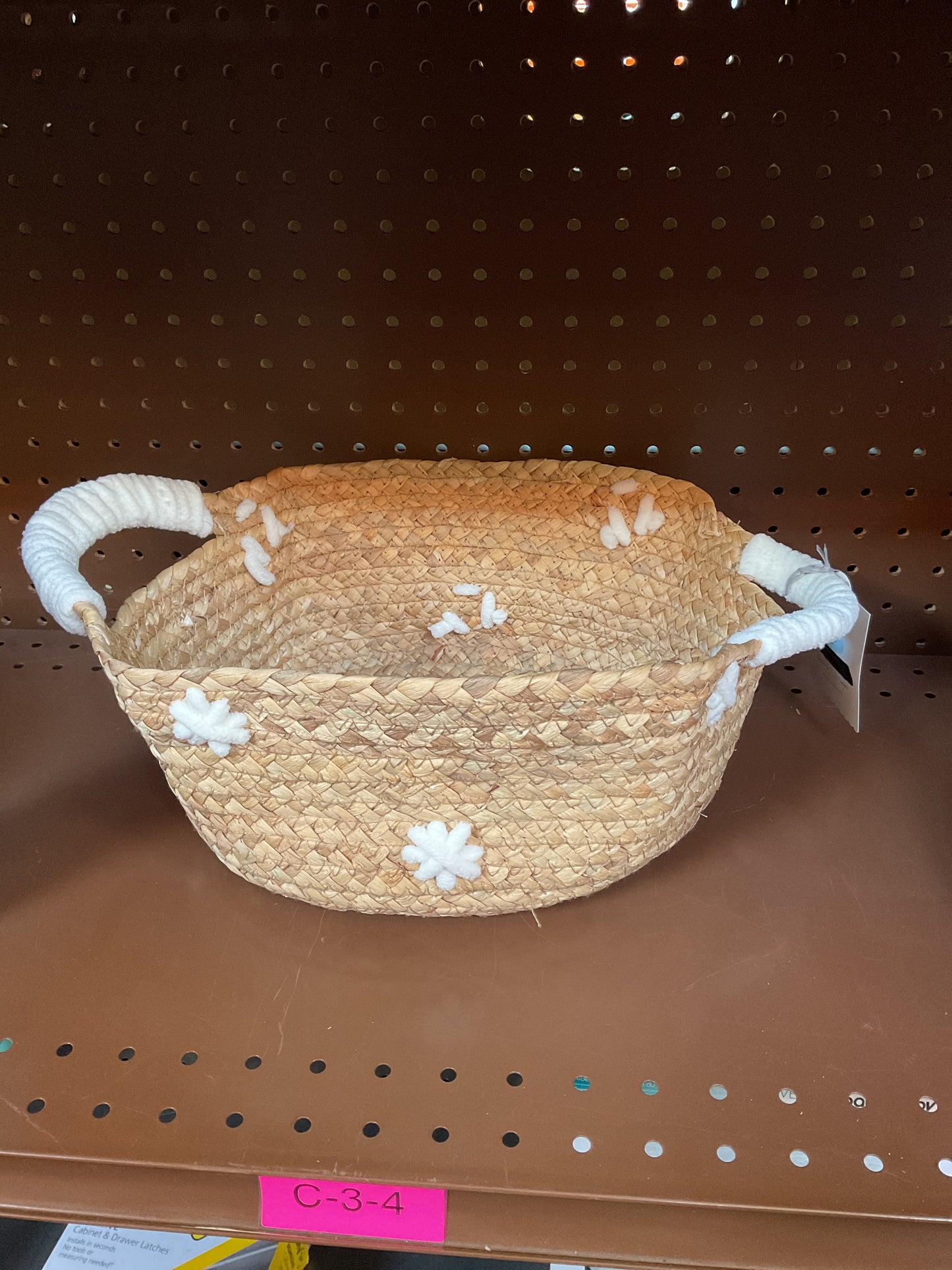 Braided Water Hyacinth with Tufted Embroidery Square
Storage Basket