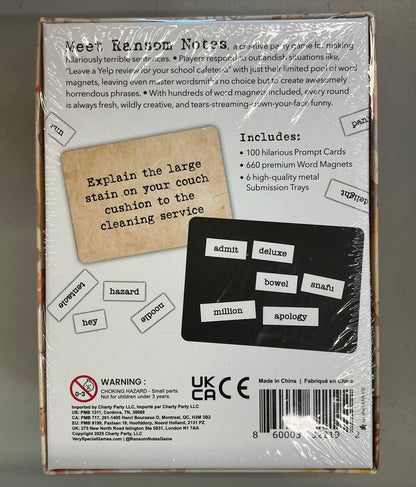 Ransom Notes House Party Edition: The Ridiculous Word Magnet Party Board Game, 3-6 players