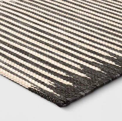 7'x10' Neutral Lines Outdoor Area Rug - Beige/Black - Some May Be Missing Packaging - May Have Minor Cosmetic Flaws (see pictures) - FOR PICKUP ONLY