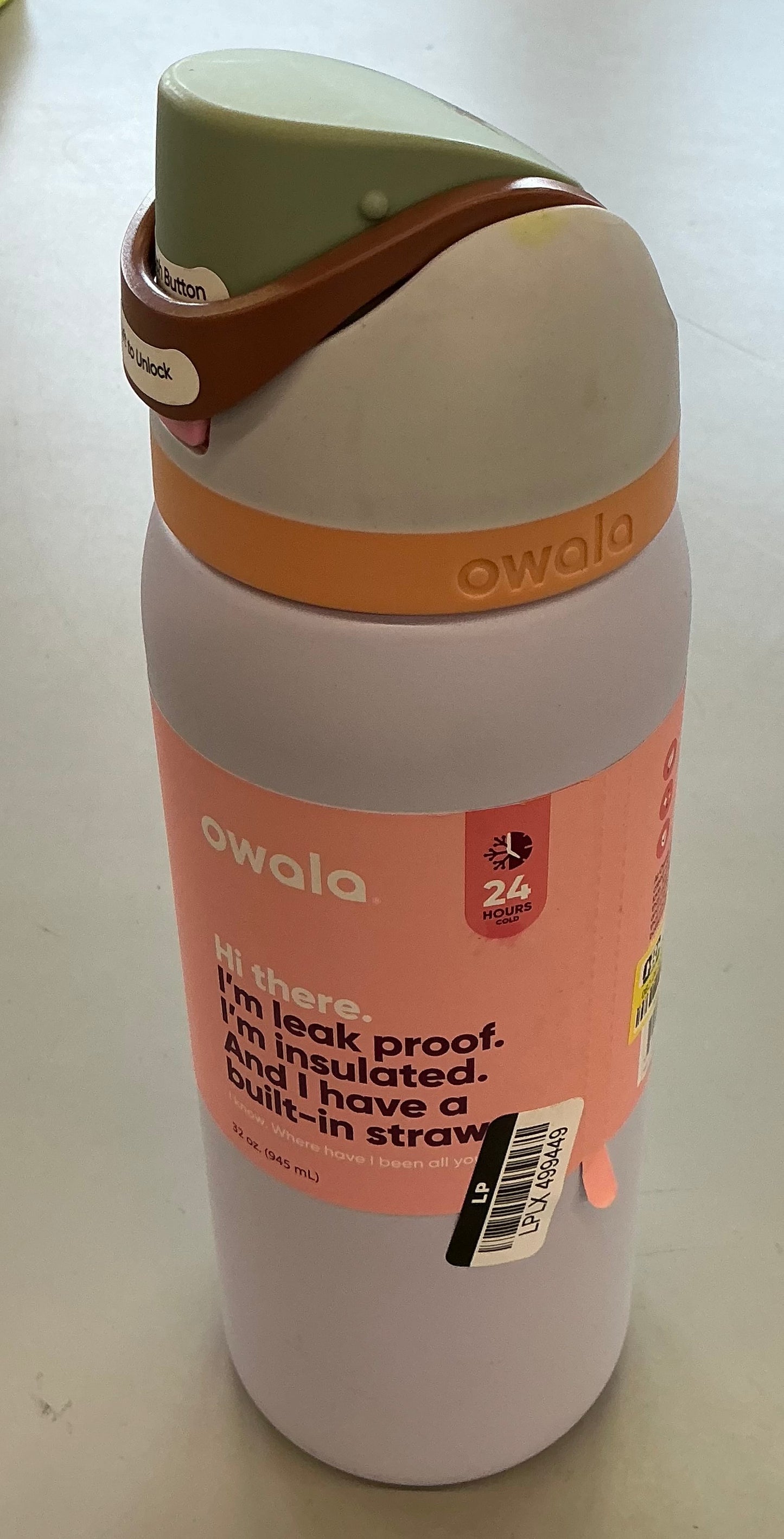 Owala 32oz FreeSip Stainless Steel Water Bottle - Minor Cosmetic Damage (see pictures) - Tops May Vary, Some May Be Missing Packaging