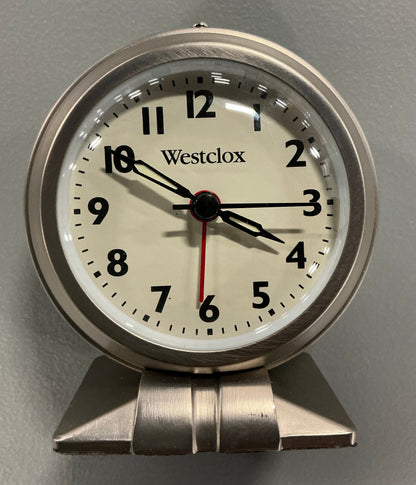 Westclox Silver Metal Alarm Clock - Out of Box