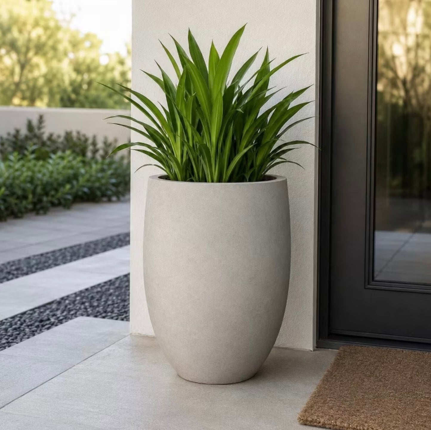 17” Concrete Outdoor Planter - Out of Box - Minor Cosmetic Damage (see pictures) - FOR PICKUP ONLY