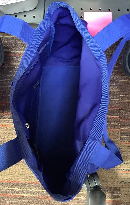 Tote Bag with Outer Pocket-Blue