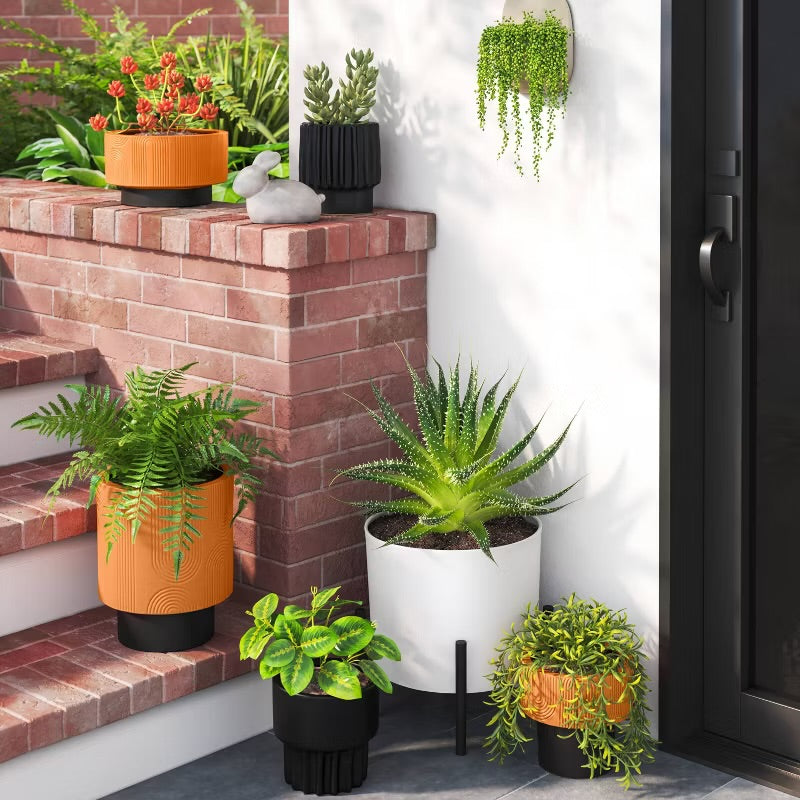 Arches Indoor Outdoor Planter Pot 8.25"x8.125" Terracotta Orange - Threshold™ - MINOR COSMETIC DAMAGE DUE TO SHIPPING (see pictures)