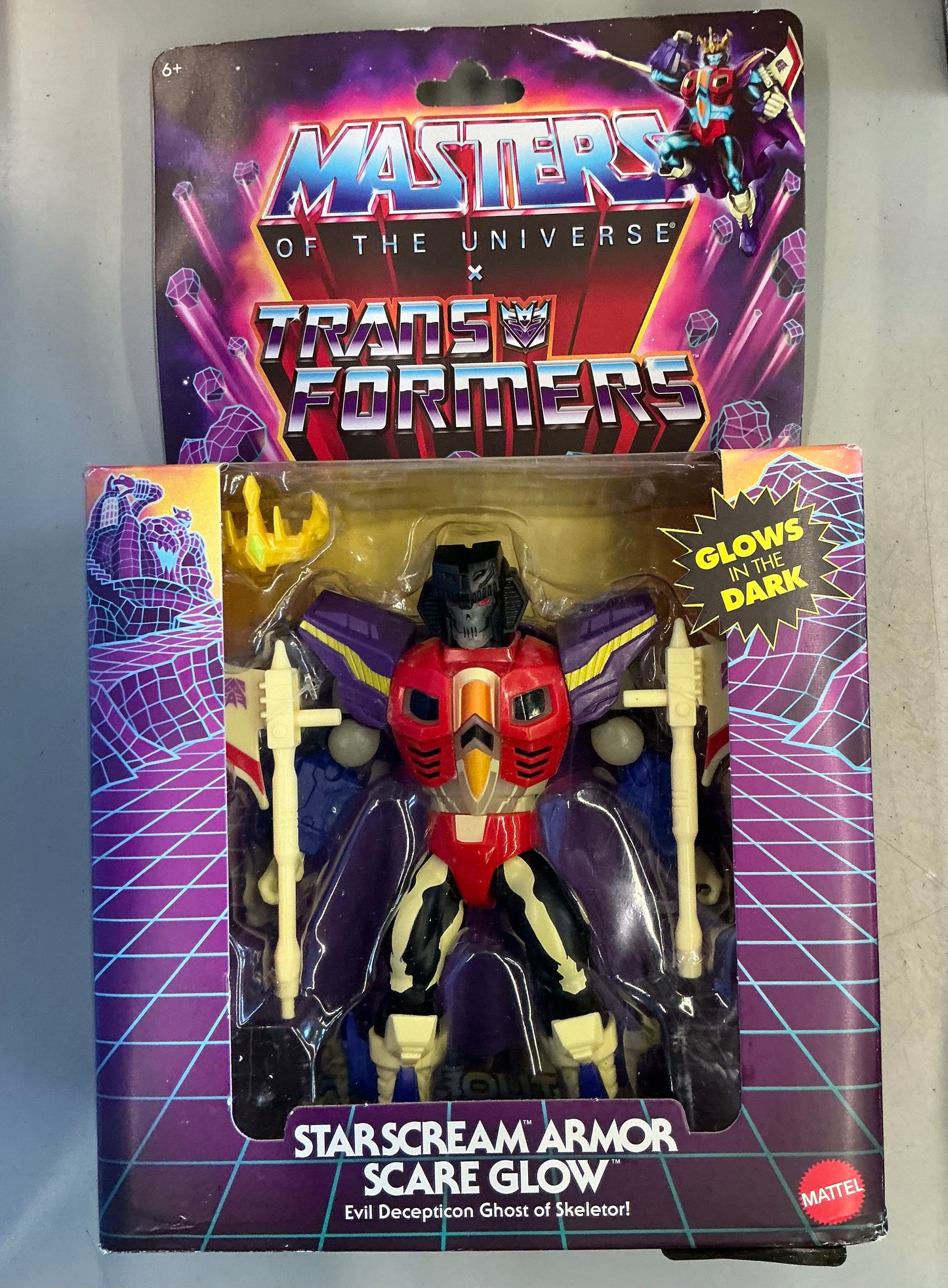 Masters of the Universe Origins & Transformers Starscream Armor Scare Glow Action Figure, MOTU Toy