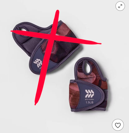 Wrist Weights Anti-microbial 1.5lbs (MISSING 1 WEIGHT, see pictures) - Open Box