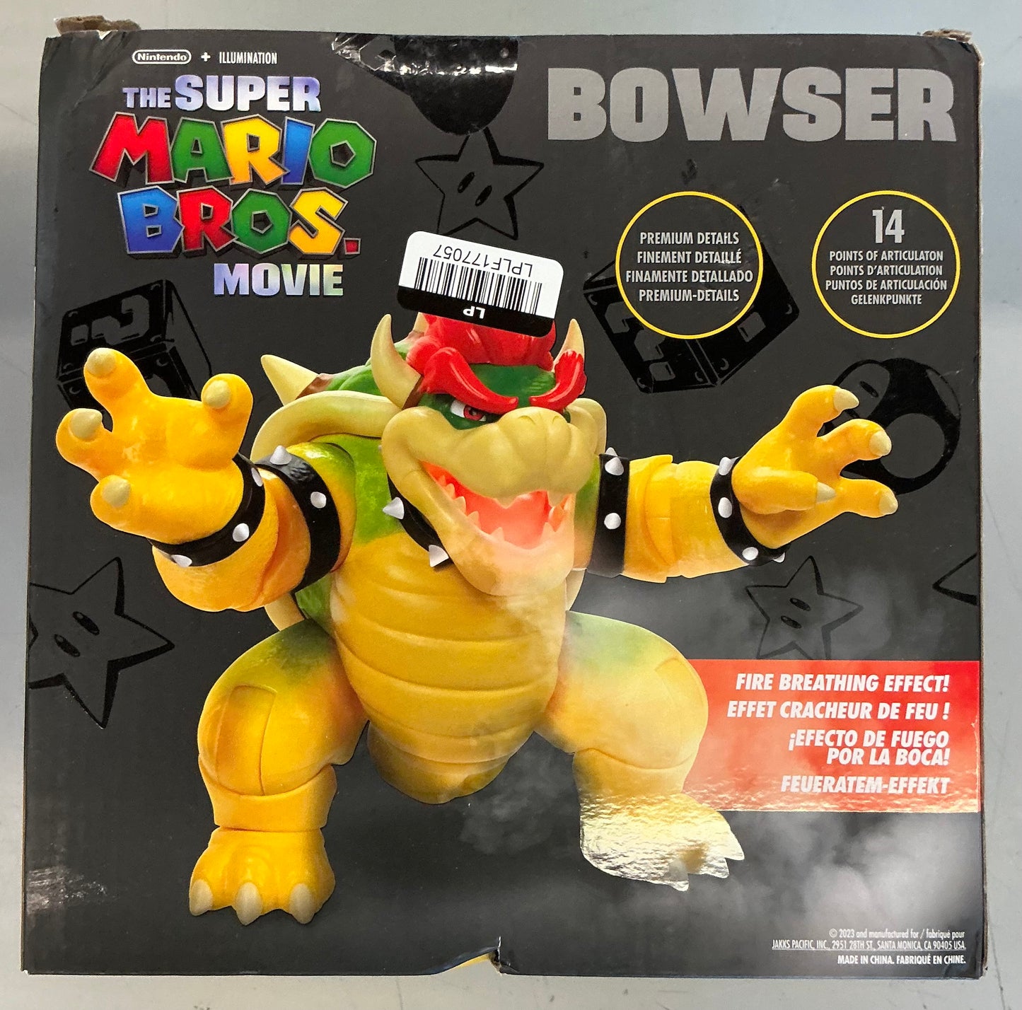 Nintendo The Super Mario Bros. Movie Bowser Figure with Fire Breathing Effect - Damaged Box