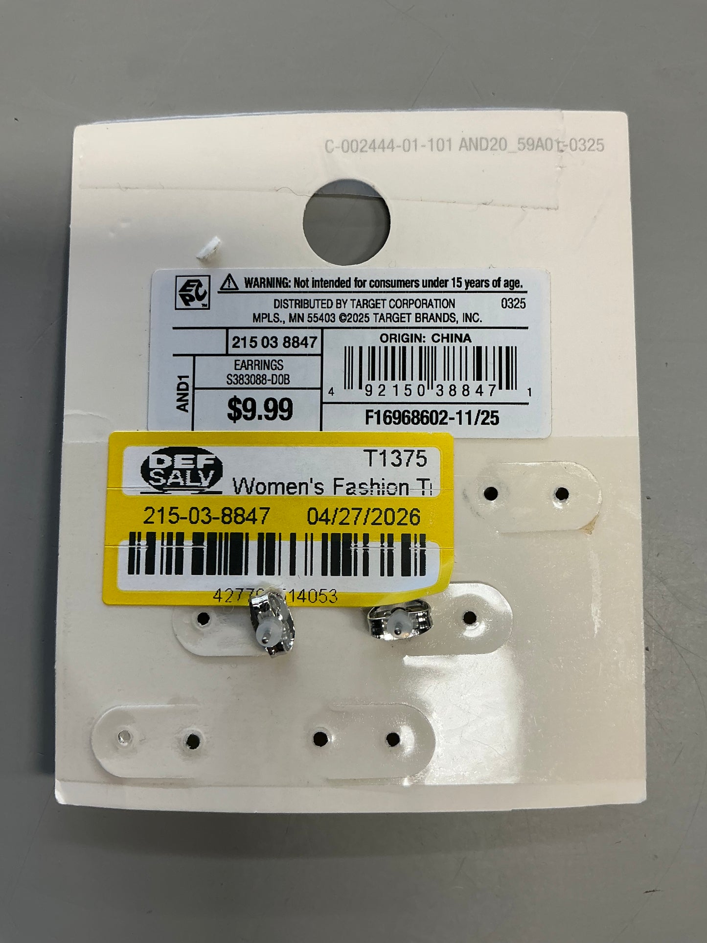 Fashion Jewelry- Silver Plated -  Missing Pieces (see pictures) May Have Damaged Packaging