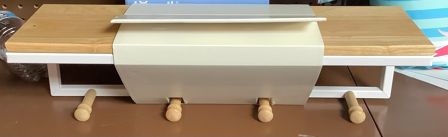 (Clearance)FINAL SALE Mixed Material Entryway Organizer Matte White