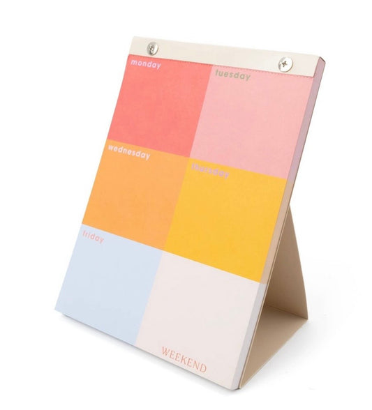 Hardcover Wrap Standing Weekly Notepad Multicolor