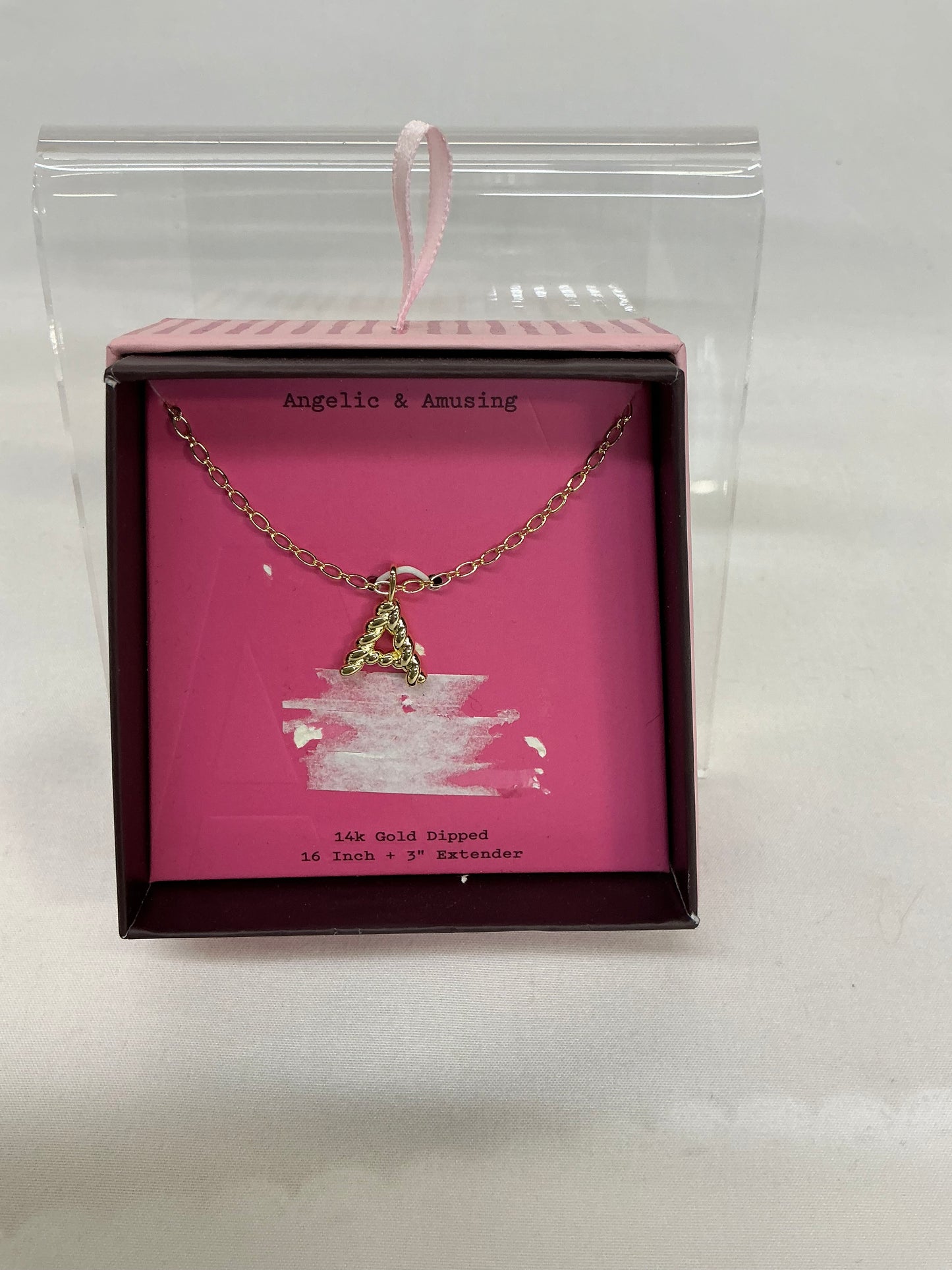 Gold Initial Necklace (AND) - Damaged Packaging (See Pictures)