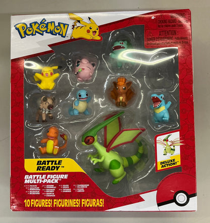 Pokémon Battle Figure 10 Pack - One 4.5-Inch Flygon Figure plus eight 2-Inch Battle Figures including Pikachu - AS IS - MISSING LECHONK