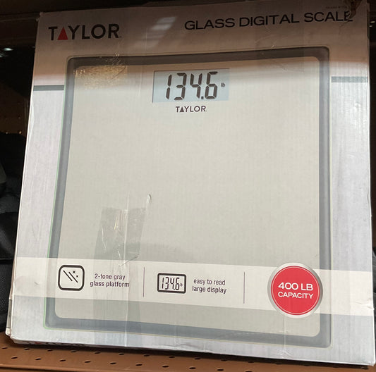 Digital Glass Bathroom Scale Gray/Silver - Taylor