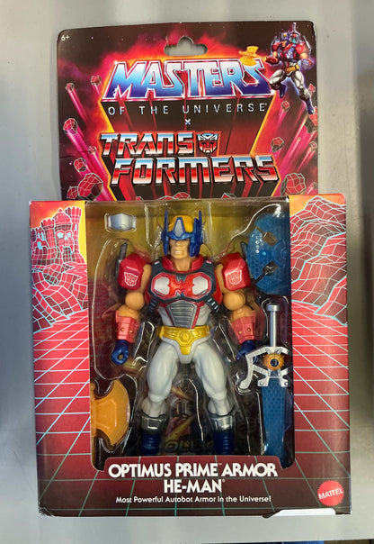 Masters of the Universe Origins x Transformers Optimus Prime Armor He-Man Action Figure, MOTU Toy